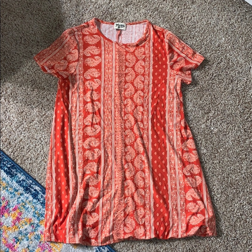 Orange Printed Dress